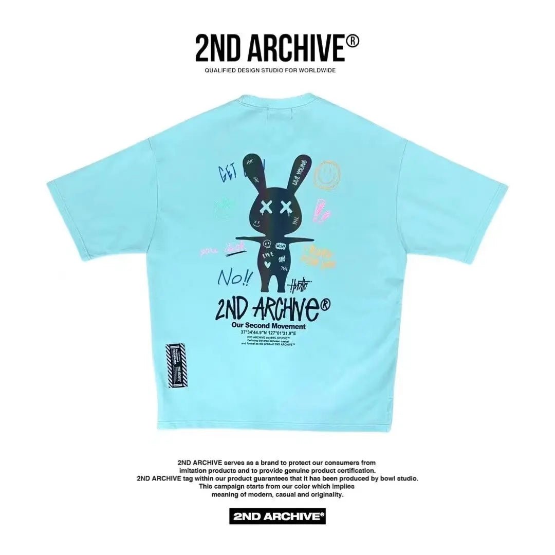 韓國直送🇰🇷 2ND ARCHIVE Doodle Rabbit Scotch T-shirt -4 Color HLY & CHOCCICO
