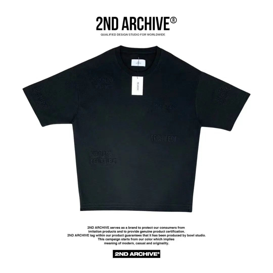 韓國直送🇰🇷 2ND ARCHIVE Embroidered Letters T-shirt - HLY & CHOCCICO
