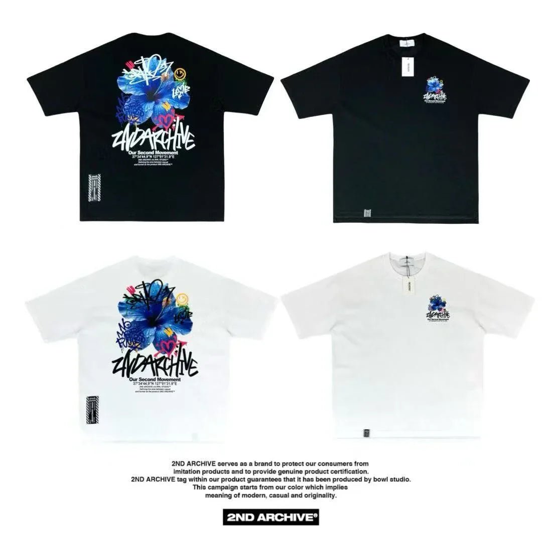 韓國直送🇰🇷 2ND ARCHIVE Flower Print Tee - HLY &amp; CHOCCICO