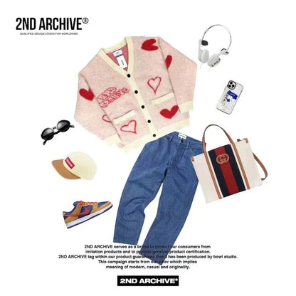 韓國直送🇰🇷 2ND ARCHIVE Full Heart Cardigan - HLY &amp; CHOCCICO