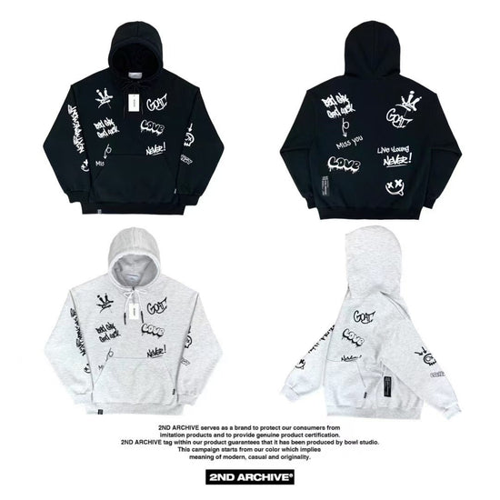 韓國直送🇰🇷 2ND ARCHIVE Full Plate Graffiti Hoodie