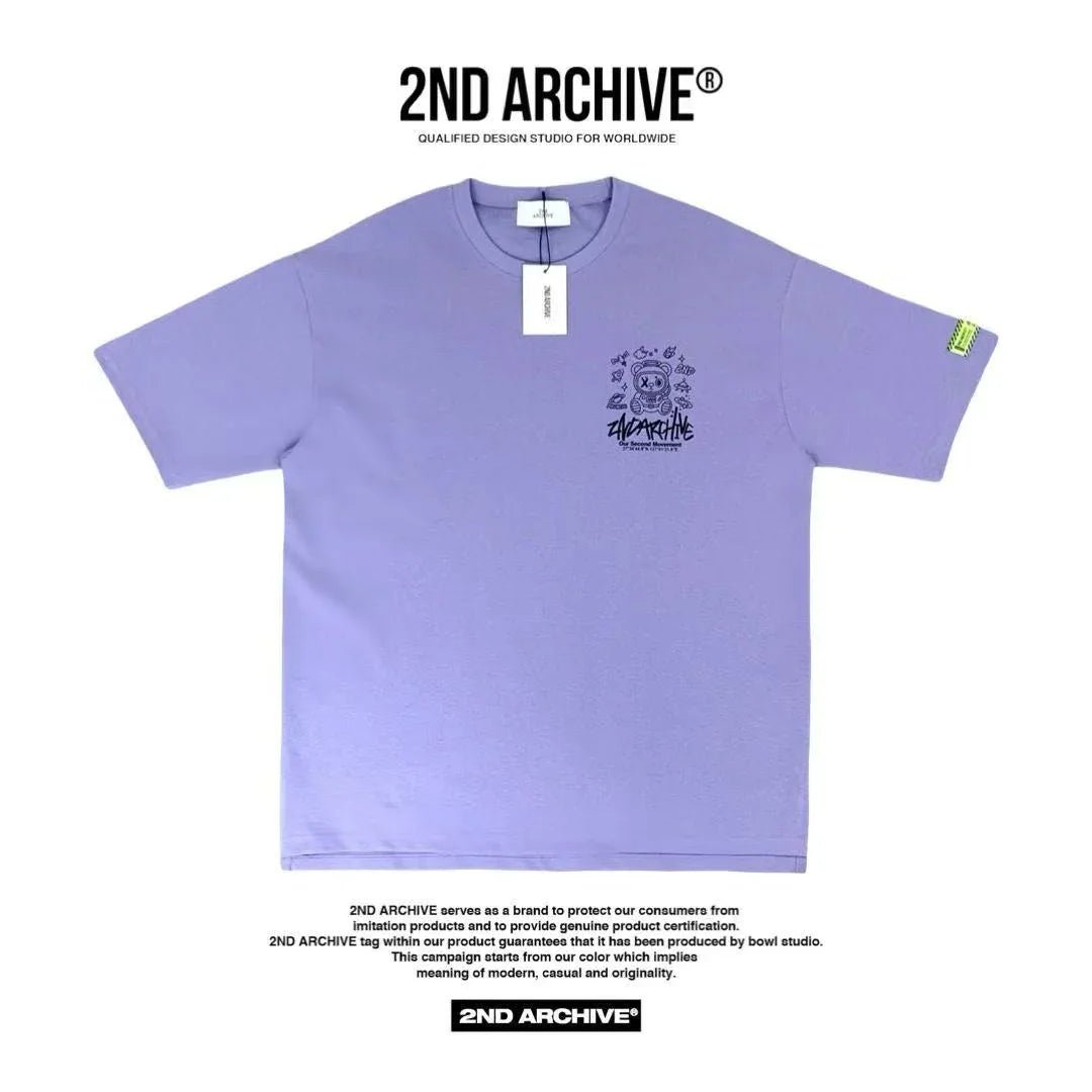 🇰🇷韓國直送🇰🇷 2ND ARCHIVE Glow - in - the - Dark Space Bear Half Palty Tee - HLY &amp; CHOCCICO