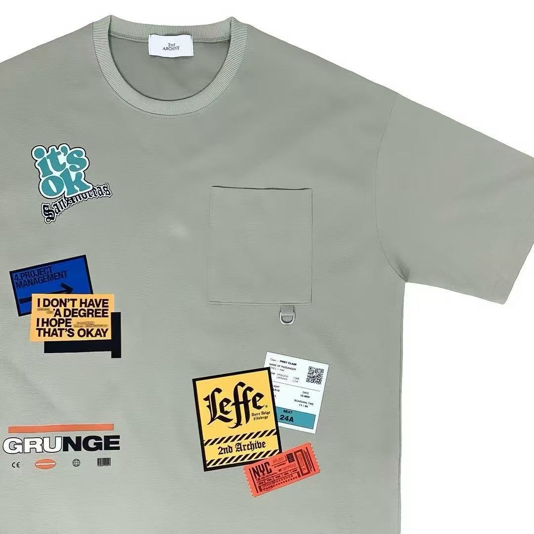 🇰🇷韓國直送🇰🇷 2ND ARCHIVE Grunge Label Patch Short Sleeve HLY & CHOCCICO