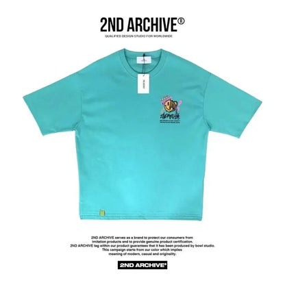 韓國直送🇰🇷 2ND ARCHIVE Half and half bear smile T-shirt - 4 Color - HLY &amp; CHOCCICO