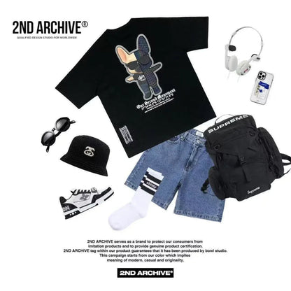 🇰🇷韓國直送🇰🇷 2ND ARCHIVE Half Buldog Scotch Short Tee - HLY &amp; CHOCCICO