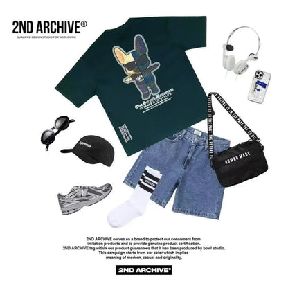 🇰🇷韓國直送🇰🇷 2ND ARCHIVE Half Buldog Scotch Short Tee - HLY &amp; CHOCCICO