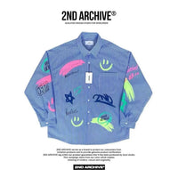韓國直送🇰🇷 2ND ARCHIVE Half Painting Print Shirt - HLY & CHOCCICO
