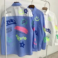 韓國直送🇰🇷 2ND ARCHIVE Half Painting Print Shirt - HLY & CHOCCICO