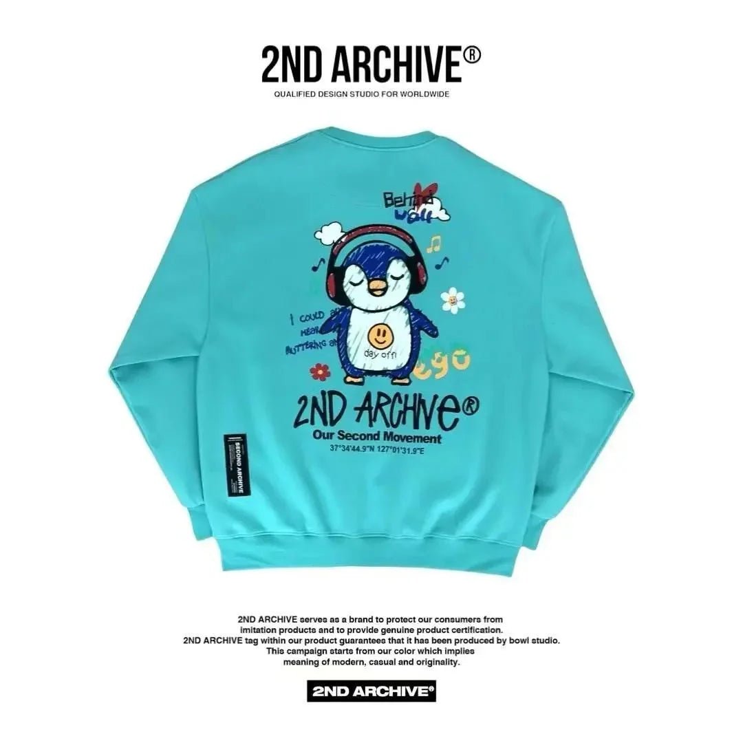 韓國直送🇰🇷 2ND ARCHIVE Headset Penguin MTM Sweatshirt - HLY &amp; CHOCCICO