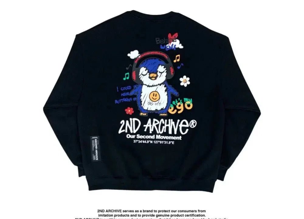 韓國直送🇰🇷 2ND ARCHIVE Headset Penguin MTM Sweatshirt - HLY &amp; CHOCCICO