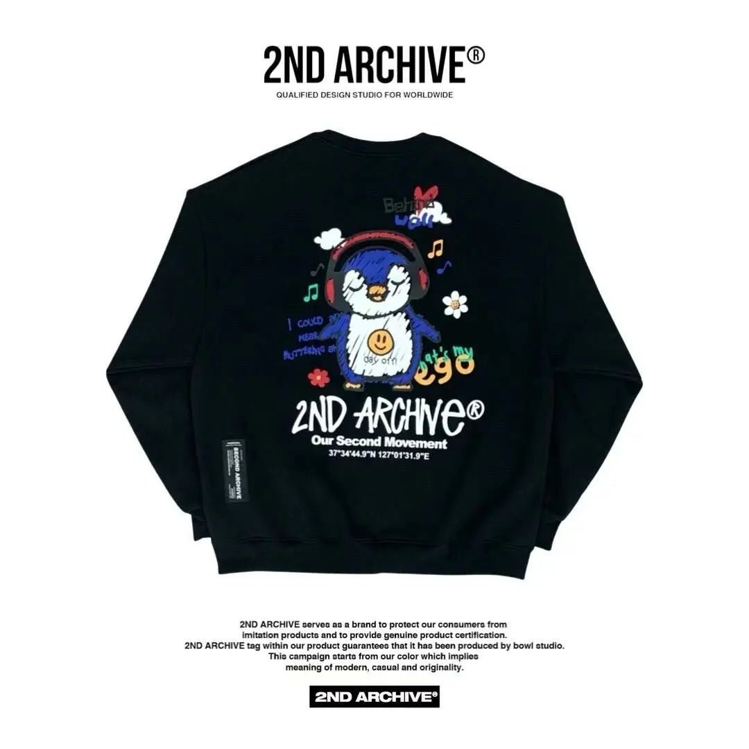 韓國直送🇰🇷 2ND ARCHIVE Headset Penguin MTM Sweatshirt - HLY & CHOCCICO