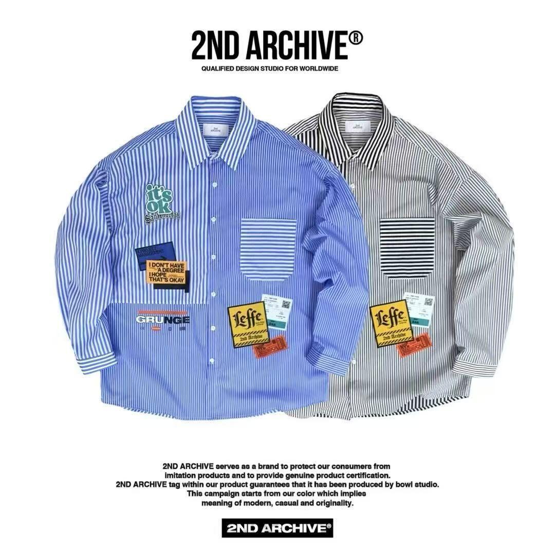 韓國直送 2ND ARCHIVE Label Patch Print Shirt - HLY &amp; CHOCCICO