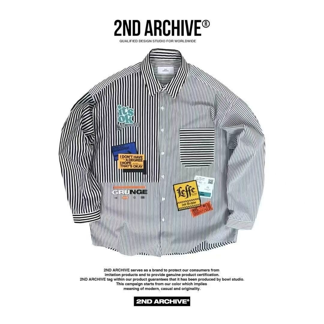 韓國直送 2ND ARCHIVE Label Patch Print Shirt