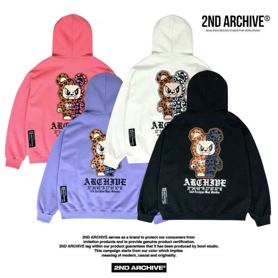 韓國直送2nd ARCHIVE Leopard Scotch Bear Hoodie