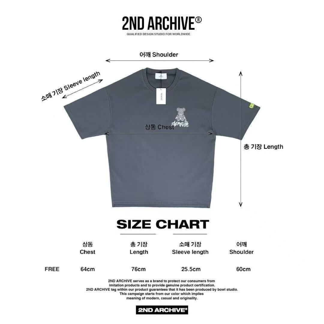 韓國直送🇰🇷 2ND ARCHIVE Lettering 3M Bear T-shirt - 3 Color - HLY & CHOCCICO