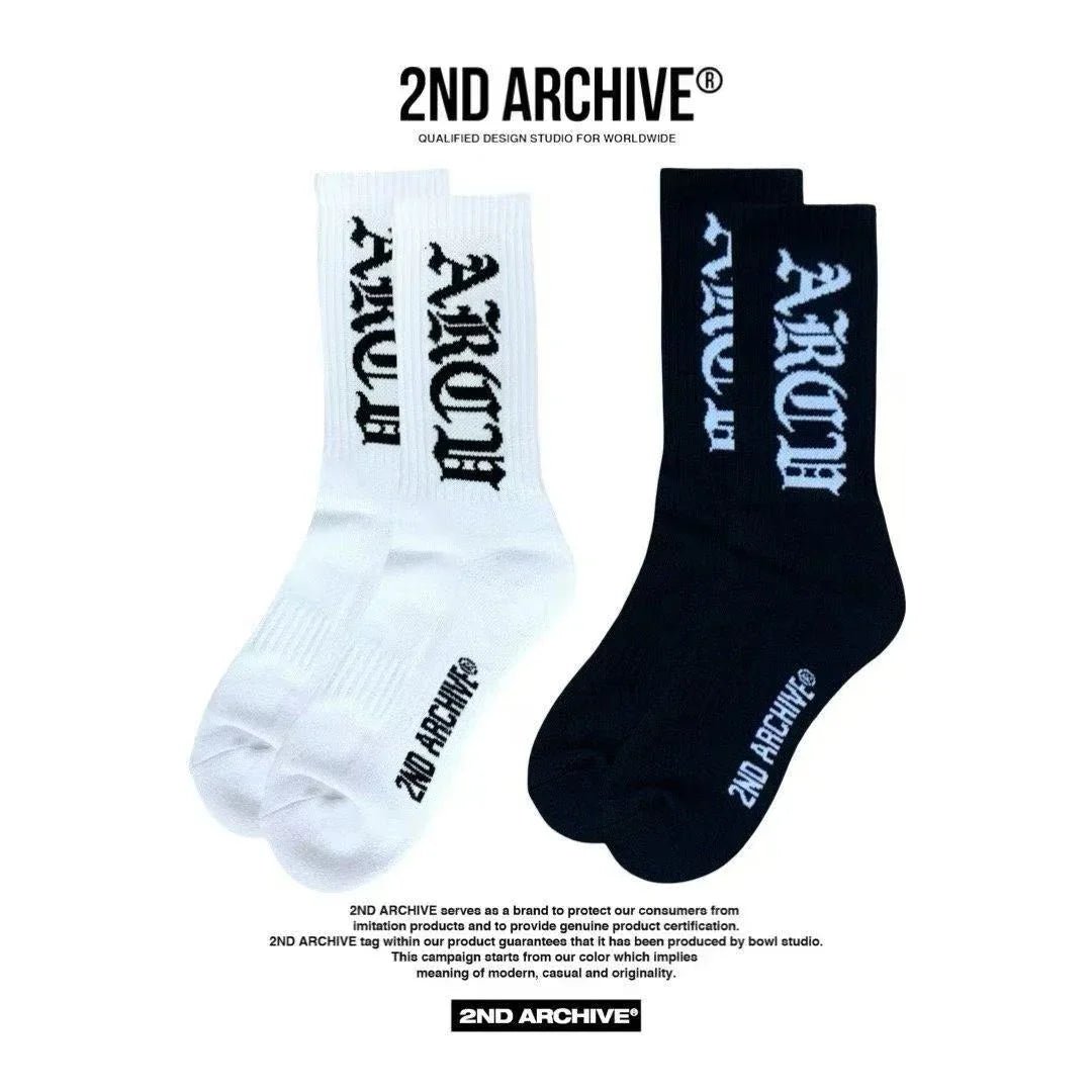 韓國直送🇰🇷 2ND ARCHIVE Logo Socks （一套2款） - HLY &amp; CHOCCICO