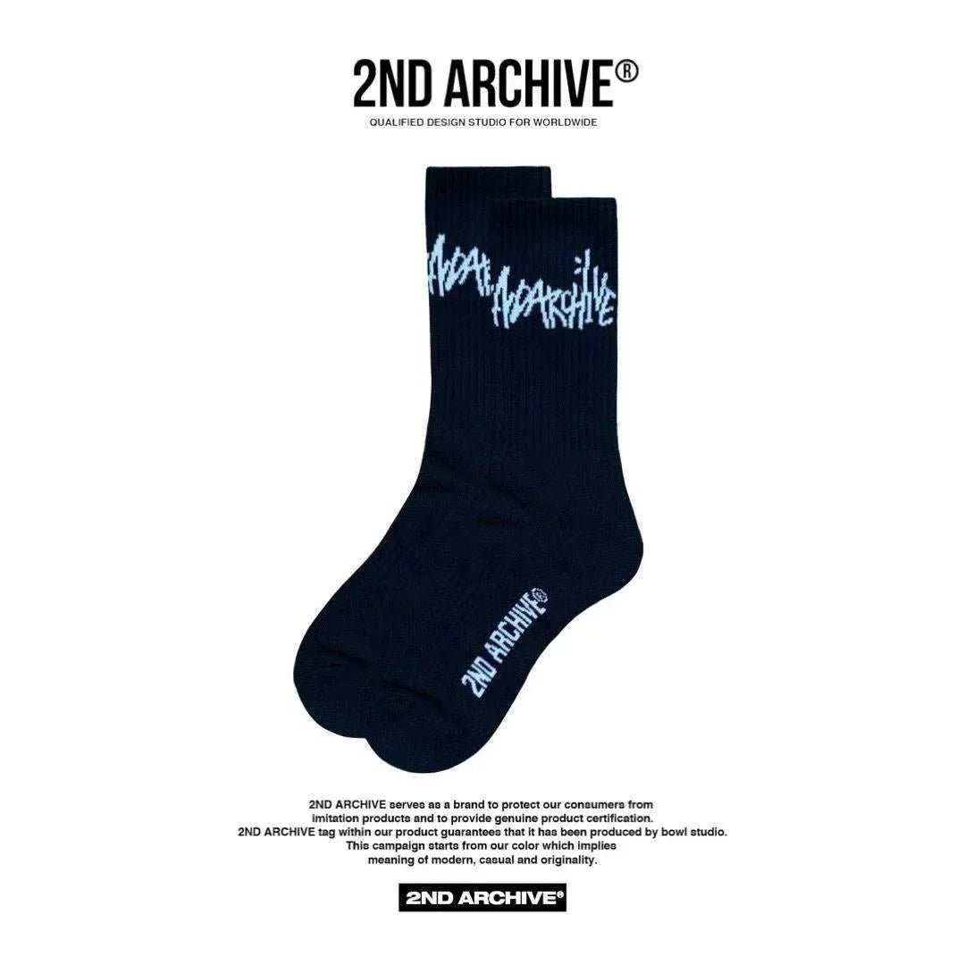 韓國直送🇰🇷 2ND ARCHIVE Logo Socks （一套2款） - HLY &amp; CHOCCICO