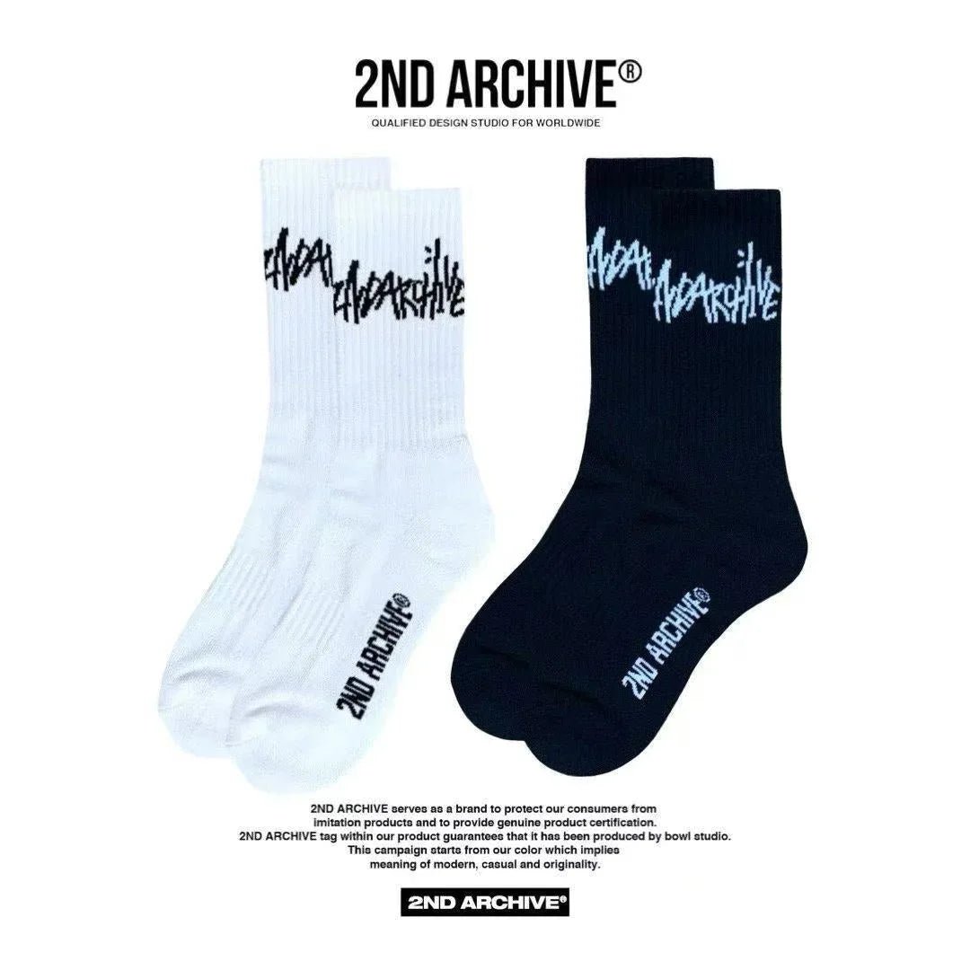 韓國直送🇰🇷 2ND ARCHIVE Logo Socks （一套2款） - HLY &amp; CHOCCICO