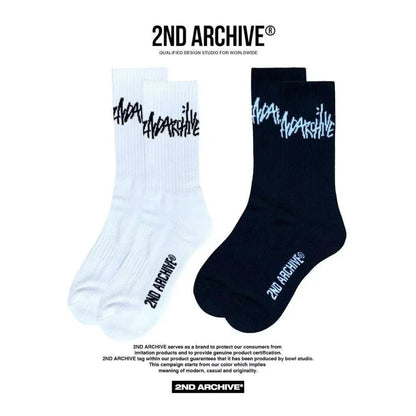 韓國直送🇰🇷 2ND ARCHIVE Logo Socks （一套2款） - HLY &amp; CHOCCICO