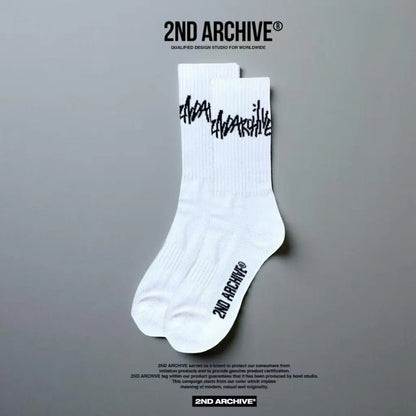 韓國直送🇰🇷 2ND ARCHIVE Logo Socks （一套2款） - HLY &amp; CHOCCICO