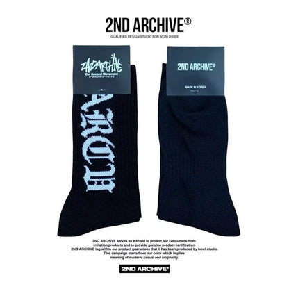 韓國直送🇰🇷 2ND ARCHIVE Logo Socks （一套2款） - HLY &amp; CHOCCICO