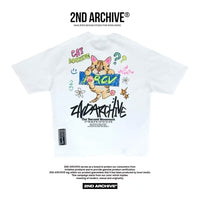韓國直送 2ND ARCHIVE Monthly Cat Crayon Tee - HLY & CHOCCICO