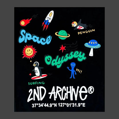 韓國直送🇰🇷 2ND ARCHIVE Odyssey Space Penjuin Sweatshirt - 4 Color - HLY &amp; CHOCCICO