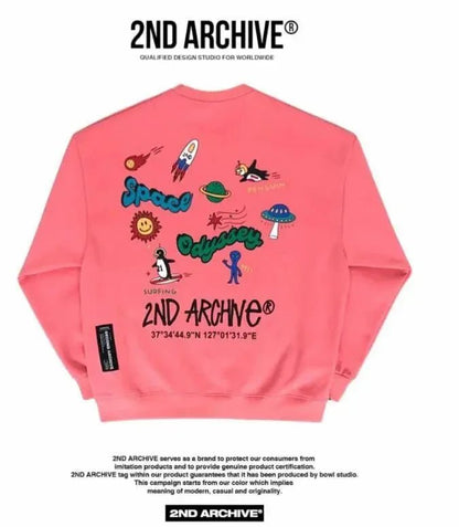 韓國直送🇰🇷 2ND ARCHIVE Odyssey Space Penjuin Sweatshirt - 4 Color - HLY &amp; CHOCCICO
