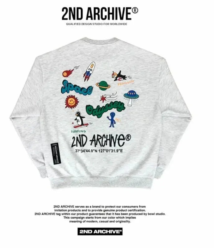 韓國直送🇰🇷 2ND ARCHIVE Odyssey Space Penjuin Sweatshirt - 4 Color - HLY &amp; CHOCCICO
