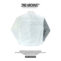 韓國直送🇰🇷 2ND ARCHIVE Overfit Lettering half and half color combination Shirt - HLY & CHOCCICO