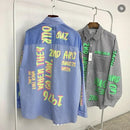 韓國直送🇰🇷 2ND ARCHIVE Overfit Neon Lettering Striped Shirt HLY & CHOCCICO