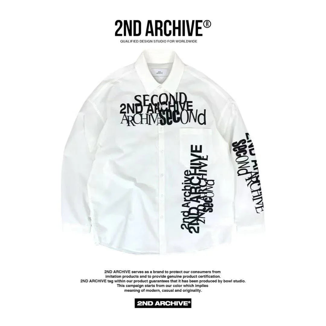 韓國直送2nd ARCHIVE Overlap Lettering Shirt - HLY &amp; CHOCCICO