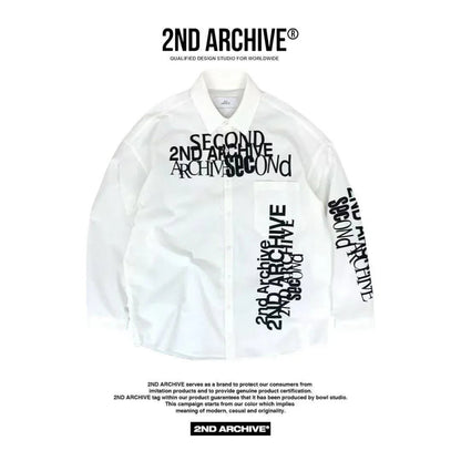 韓國直送2nd ARCHIVE Overlap Lettering Shirt - HLY &amp; CHOCCICO
