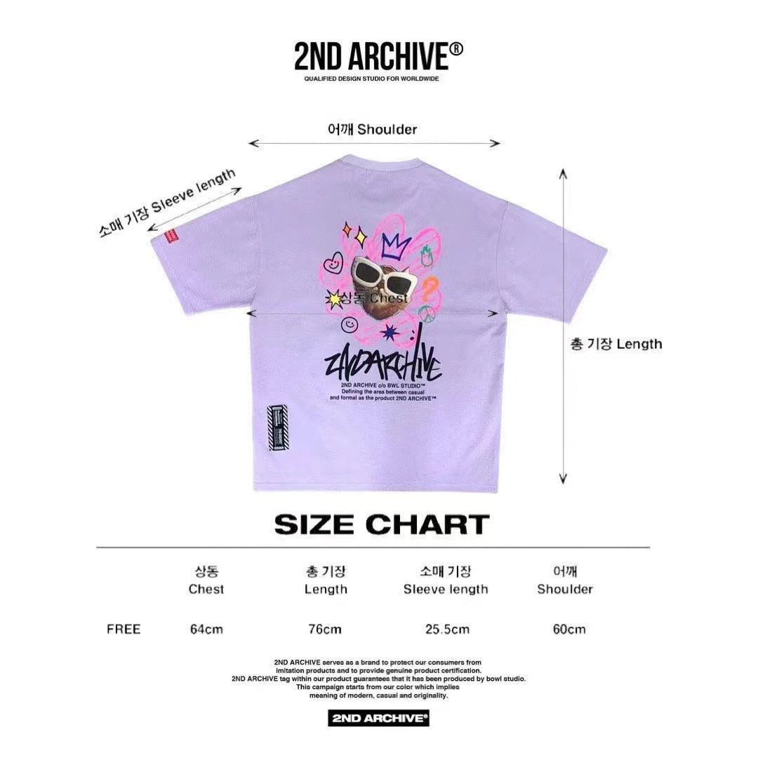 韓國直送🇰🇷 2ND ARCHIVE Pink Flower cat Tee - 4 Color HLY & CHOCCICO