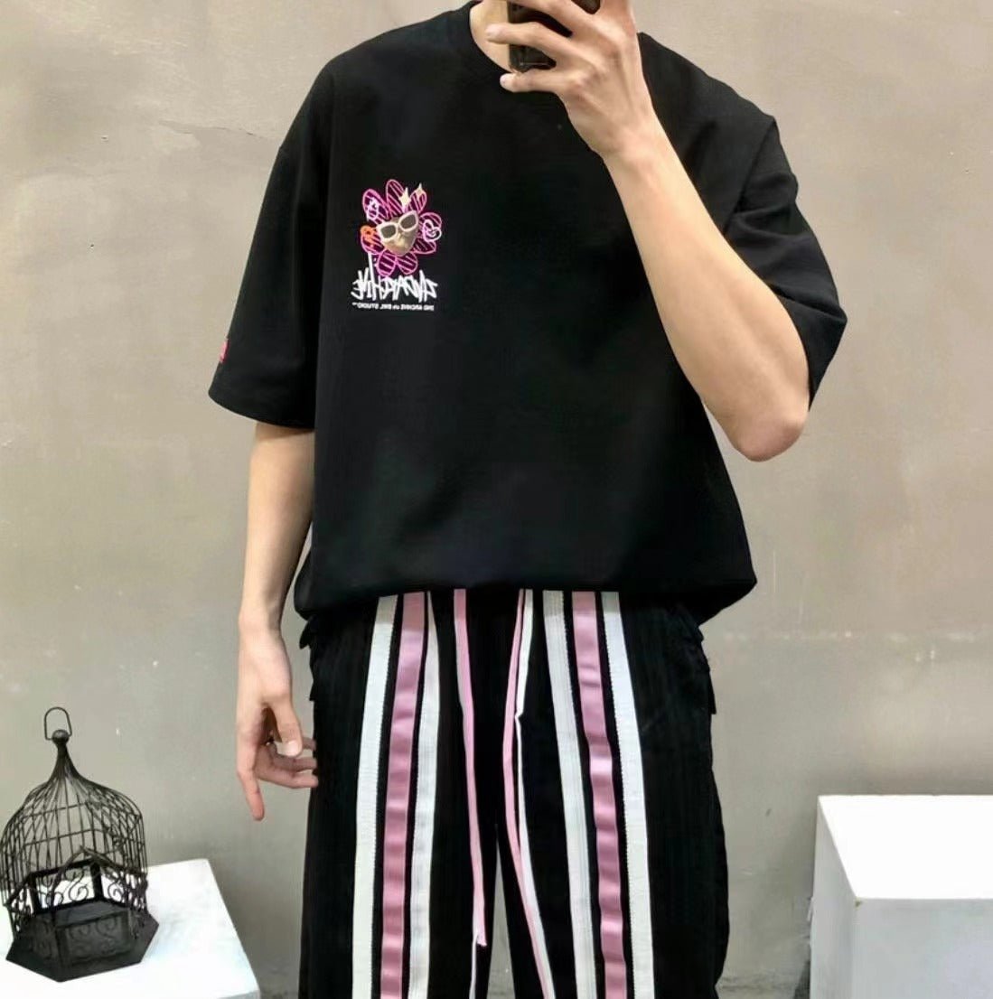 韓國直送🇰🇷 2ND ARCHIVE Pink Flower cat Tee - 4 Color HLY & CHOCCICO