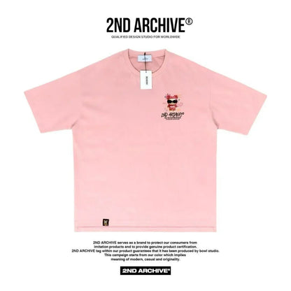 韓國直送🇰🇷 2ND ARCHIVE Pink Sunglasses Tee - HLY &amp; CHOCCICO