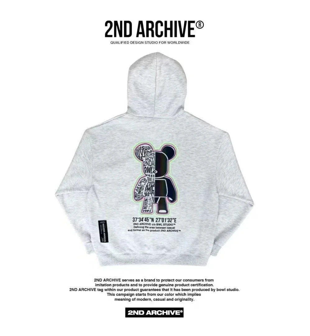 韓國直送 2ND ARCHIVE Scotch Half Bear Hoodie - HLY &amp; CHOCCICO