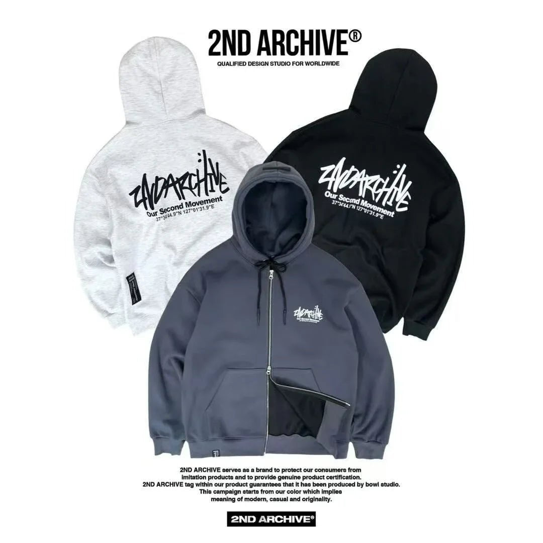韓國直送🇰🇷 2ND ARCHIVE SG Logo Two Way Hood Zip - up - HLY &amp; CHOCCICO