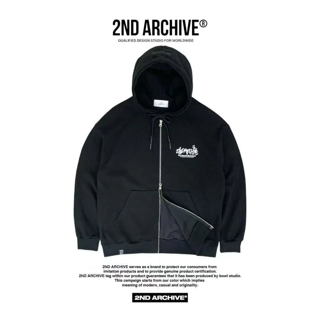 韓國直送🇰🇷 2ND ARCHIVE SG Logo Two Way Hood Zip - up - HLY &amp; CHOCCICO