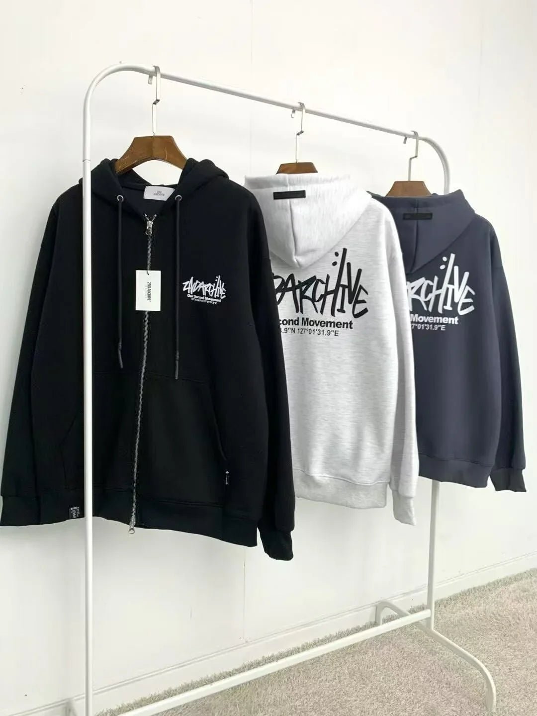 韓國直送🇰🇷 2ND ARCHIVE SG Logo Two Way Hood Zip - up - HLY &amp; CHOCCICO