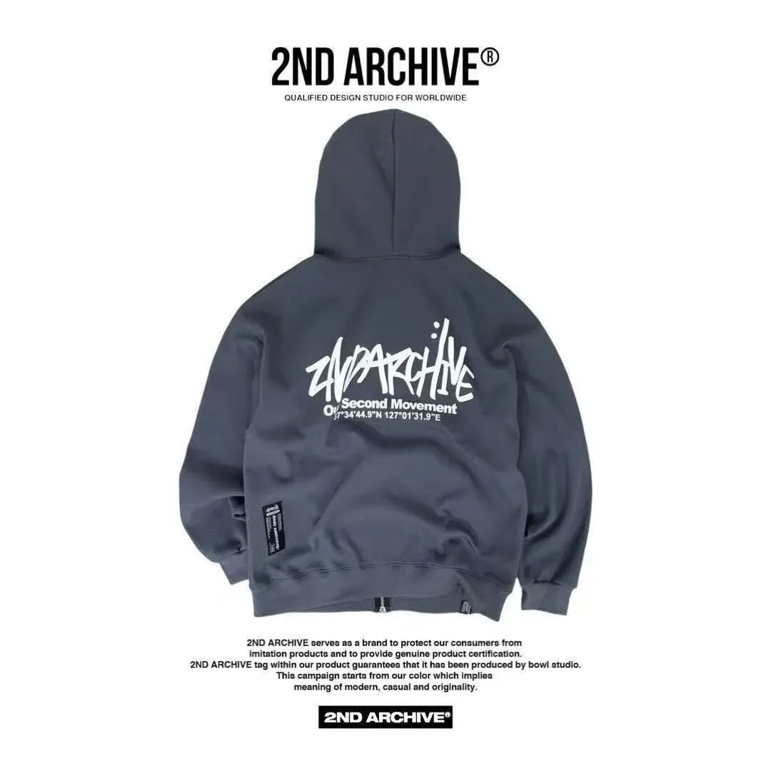 韓國直送🇰🇷 2ND ARCHIVE SG Logo Two Way Hood Zip - up - HLY &amp; CHOCCICO