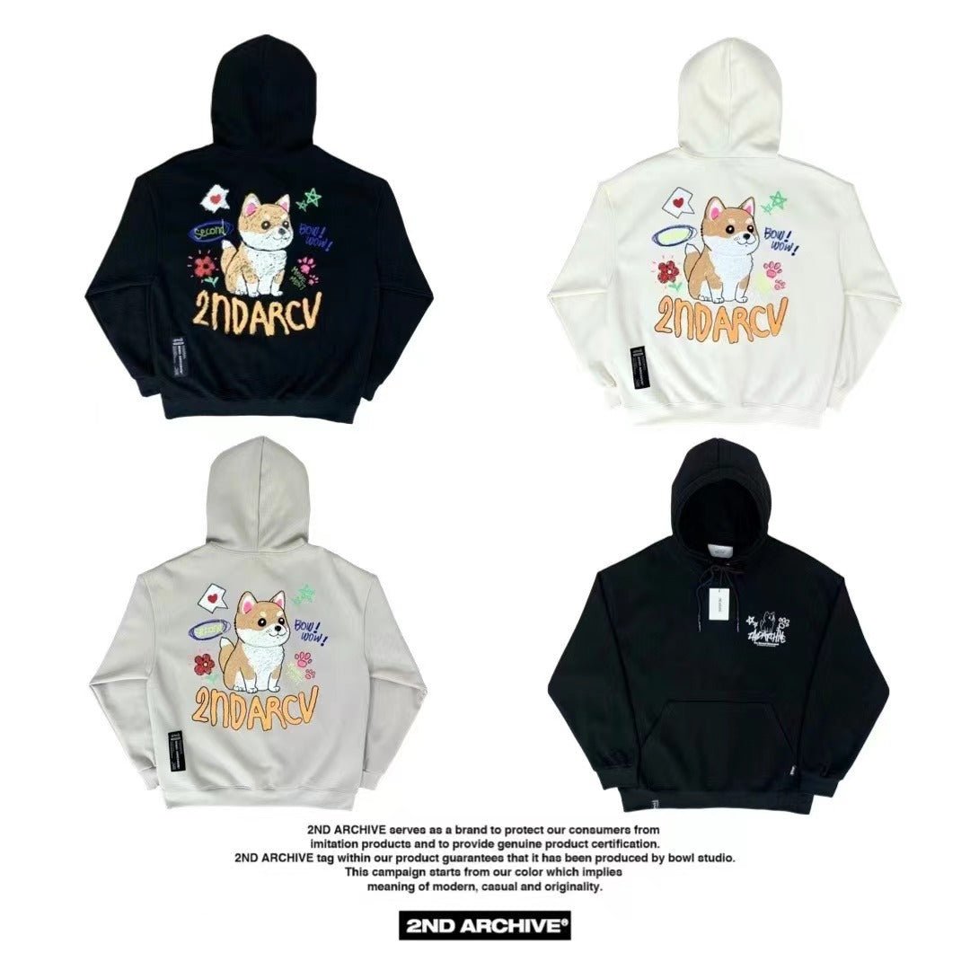 韓國直送🇰🇷 2ND ARCHIVE Shiba Inu Crayon Hoodie - HLY & CHOCCICO