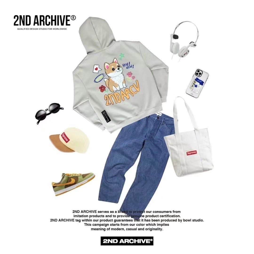 韓國直送🇰🇷 2ND ARCHIVE Shiba Inu Crayon Hoodie HLY & CHOCCICO