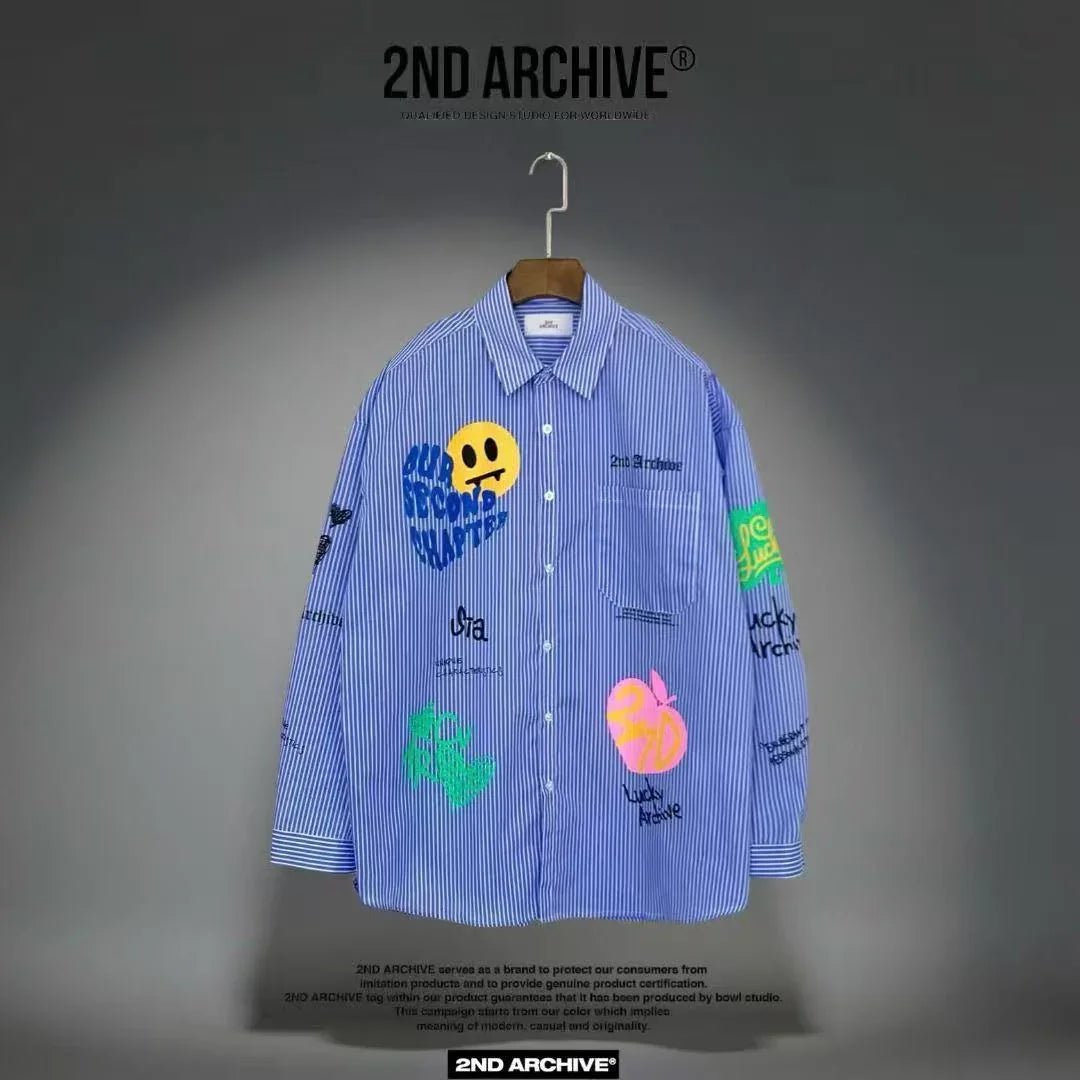韓國直送 2ND ARCHIVE Smile Doodle Shirt - HLY &amp; CHOCCICO