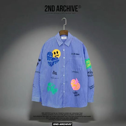 韓國直送 2ND ARCHIVE Smile Doodle Shirt - HLY &amp; CHOCCICO