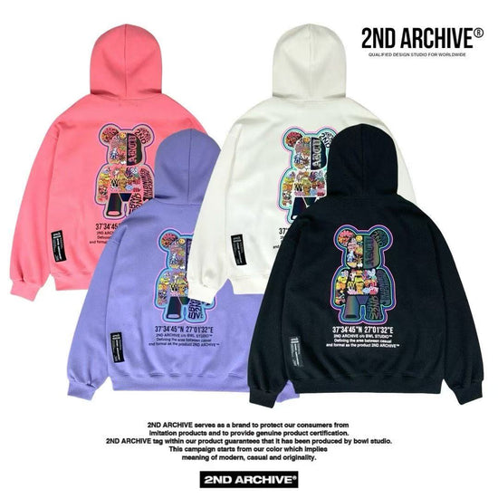 韓國直送2nd ARCHIVE Sticker Scotch Bear Hoodie