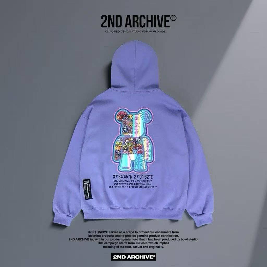 韓國直送2nd ARCHIVE Sticker Scotch Bear Hoodie - HLY & CHOCCICO