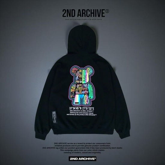 韓國直送2nd ARCHIVE Sticker Scotch Bear Hoodie