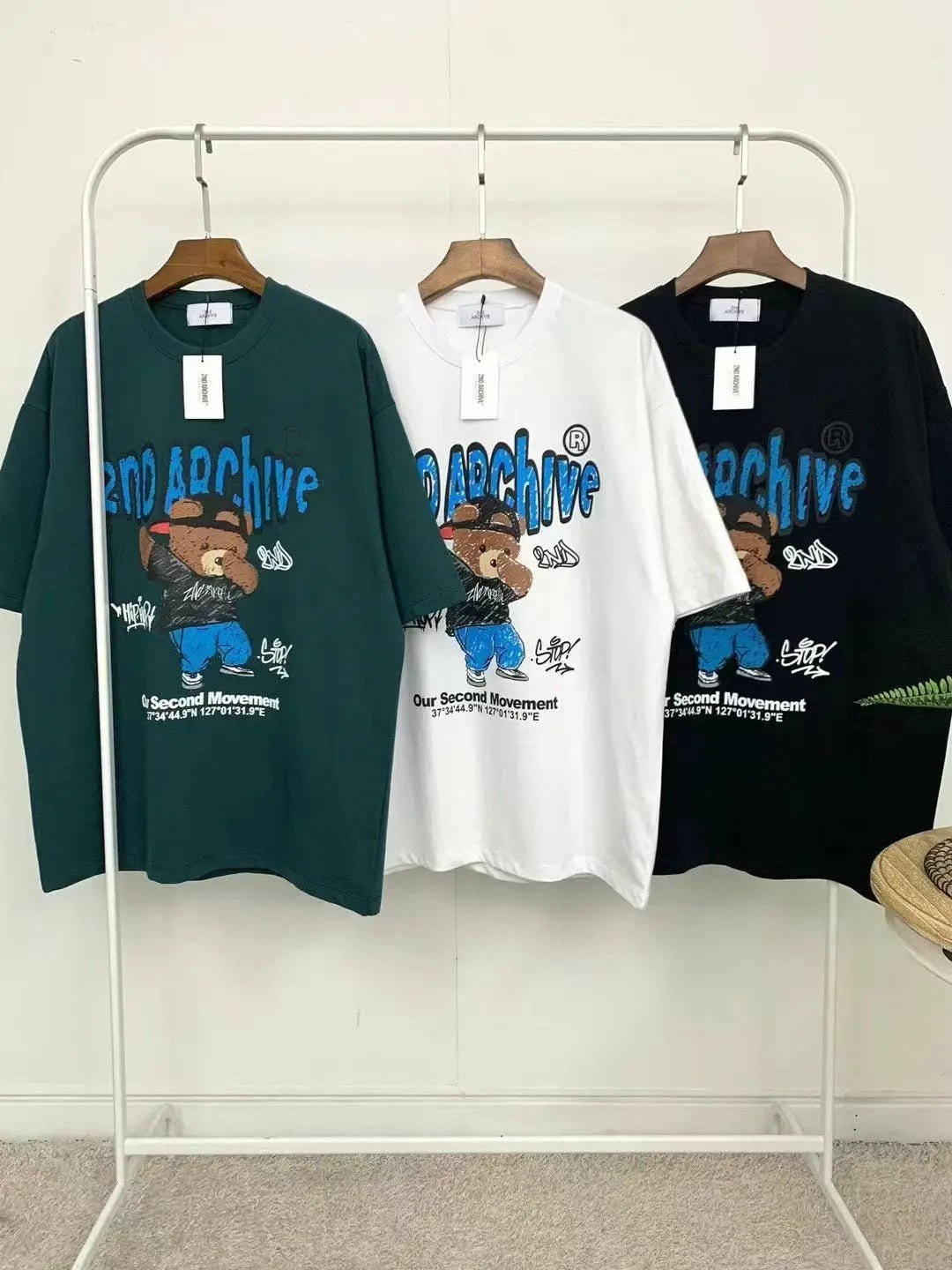 🇰🇷韓國直送🇰🇷 2ND ARCHIVE Swg Crayon Bear T-shirt - 4 Color - HLY & CHOCCICO
