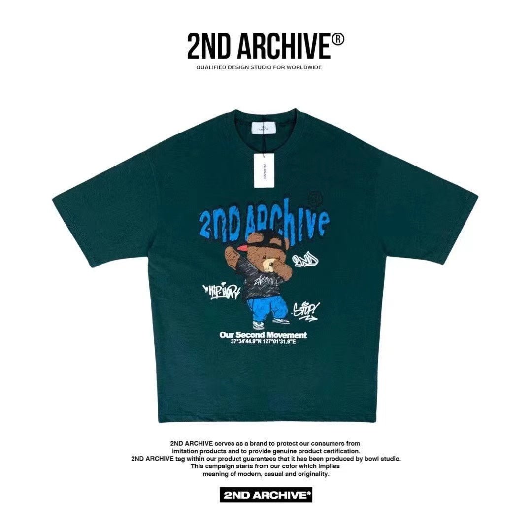 🇰🇷韓國直送🇰🇷 2ND ARCHIVE Swg Crayon Bear T-shirt - 4 Color - HLY & CHOCCICO